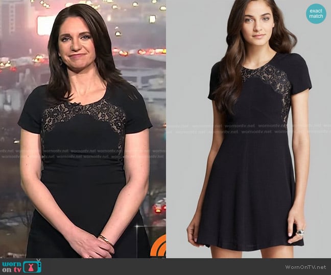 Rebecca Taylor Lace Crepe Dress worn by Maria Larosa on Today