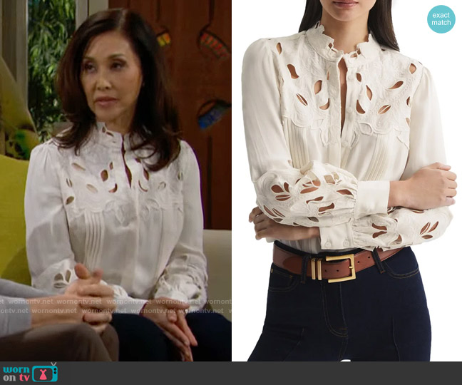 Reiss Sophie Blouse worn by Li Finnegan (Naomi Matsuda) on The Bold and the Beautiful