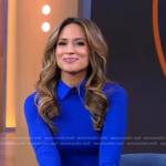 Rhiannon Ally’s blue collared sweater on Good Morning America
