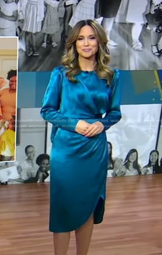 Rhiannon’s blue satin dress on Good Morning America