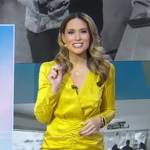 Rhiannon’s yellow ruched dress on Good Morning America
