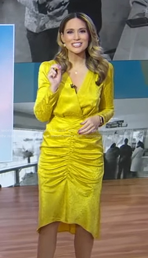 Rhiannon’s yellow ruched dress on Good Morning America