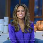 Rhiannon’s purple satin blazer on Good Morning America