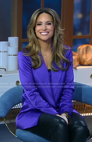 Rhiannon's purple satin blazer on Good Morning America