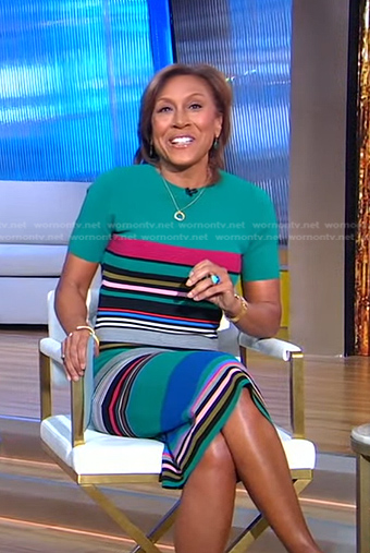 Robin's green striped dress on Good Morning America