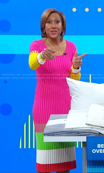Robin's colorblock ribbed dress on Good Morning America
