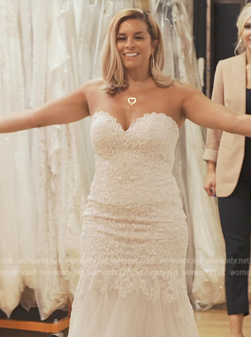 Robyn's white lace wedding dress on The Real Housewives of Potomac