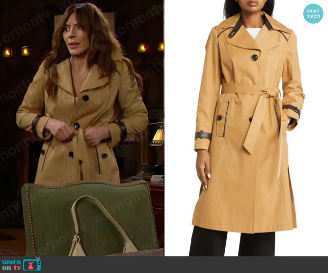 Sam Edelman Water Repellent Cotton Blend Trench Coat worn by Taylor Hayes (Krista Allen) on The Bold and the Beautiful