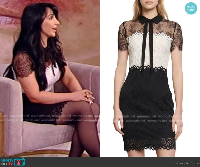 Sandro Rozen Lace Sheath Minidress worn by Basma Hameed on Tamron Hall Show