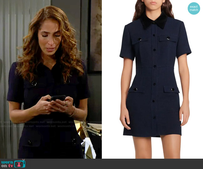 Sandro Italie Tweed Minidress worn by Lily Winters (Christel Khalil) on The Young and the Restless