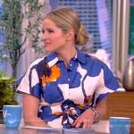 Sara’s white and blue floral shirtdress on The View