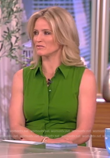 Sara's green sleeveless shirt dress on The View