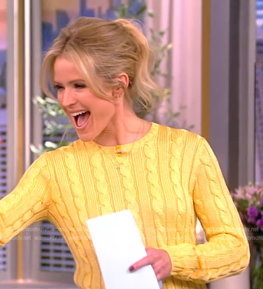 Sara's yellow cable knit sweater on The View
