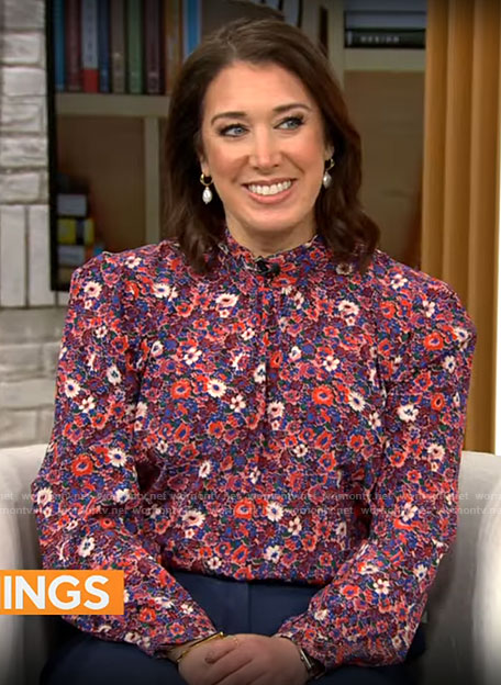 Sarah Gelman's floral blouse on CBS Mornings
