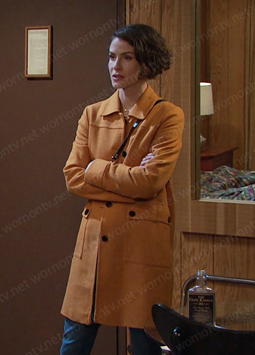 Sarah's orange coat on Days of our Lives