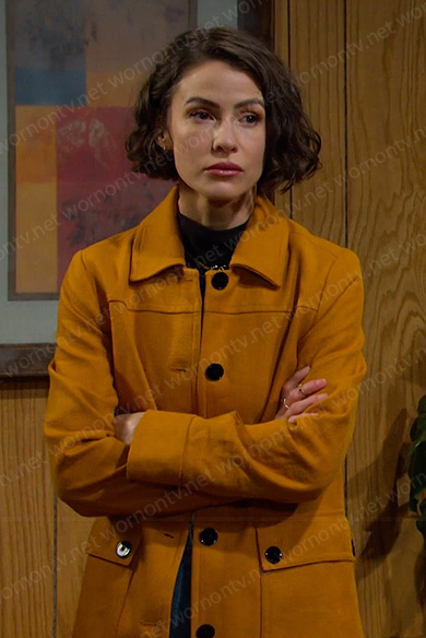 Sarah’s orange coat on Days of our Lives