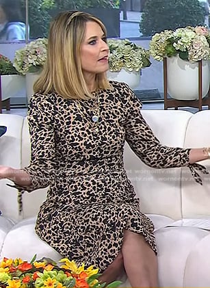 Savannah's beige spotted dress on Today