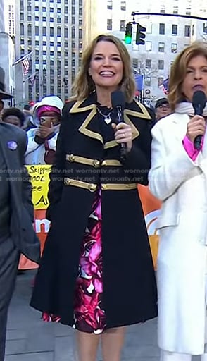 Savannah’s black military coat on Today