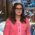 Savannah’s pink contrast trim cardigan on NBC News Daily