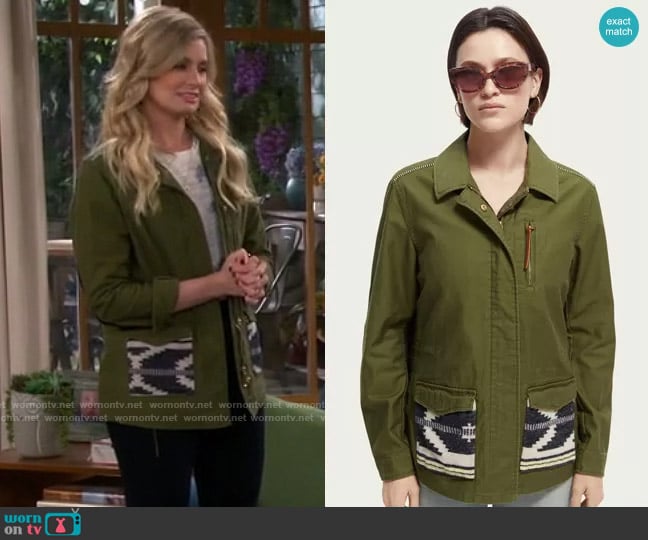 Scotch & Soda Embroidered Field Jacket worn by Gemma (Beth Behrs) on The Neighborhood