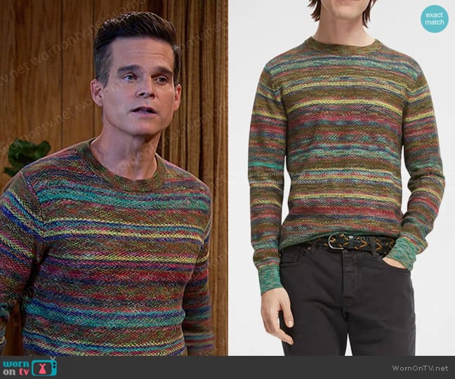 Scotch & Soda Structured Space-Dyed Sweater worn by Leo Stark (Greg Rikaart) on Days of our Lives