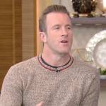 Scott Caan’s stripe trim sweater on Live with Kelly and Ryan