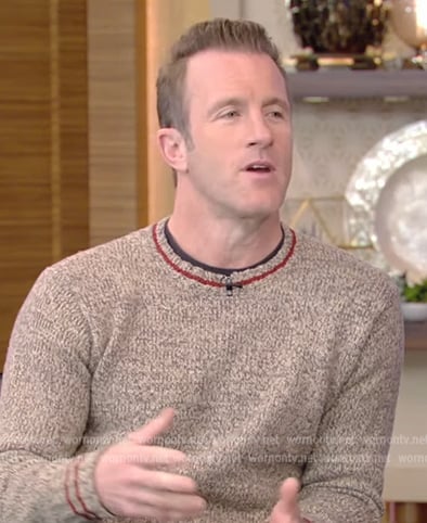 Scott Caan’s stripe trim sweater on Live with Kelly and Ryan