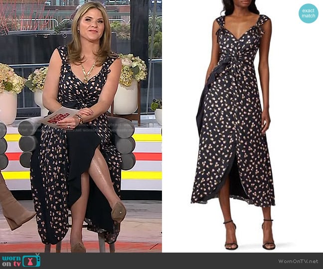 Self Portrait Sleeveless Floral Printed Dress worn by Jenna Bush Hager on Today