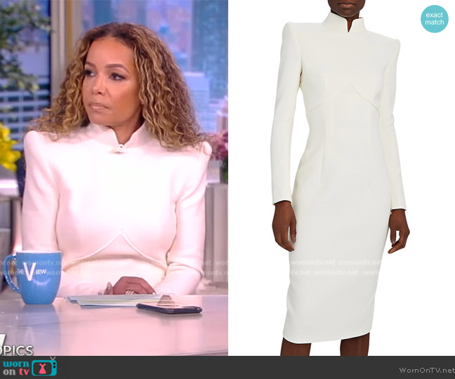 Sergio Hudson Button-Embellished Back Midi-Dress worn by Sunny Hostin on The View