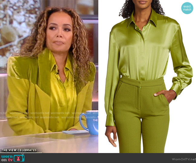 Sergio Hudson Silk Blouse Bodysuit worn by Sunny Hostin on The View