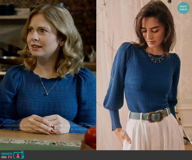 Sezane Roma Jumper worn by Sam (Rose McIver) on Ghosts