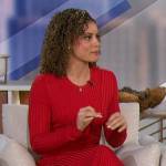 Shaina Humphries’ red ribbed dress on The Talk