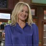 Sharon’s blue blouse on The Young and the Restless