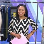 Sheinelle’s black and white chevron dress on Today