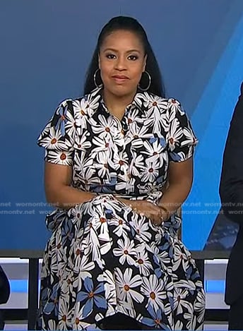 Sheinelle's floral short sleeve shirtdress on Today