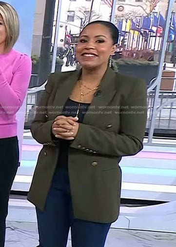 Sheinelle’s green double breasted blazer on Today