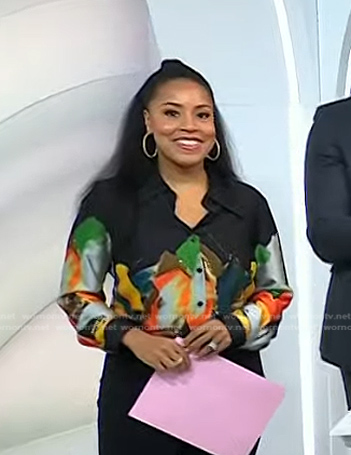 Sheinelle’s multicolor brushstroke blouse on Today