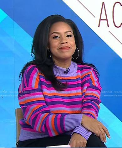 Sheinelle’s multicolor striped sweater on Today
