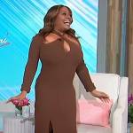 Sherri’s brown ribbed cutout dress on Sherri