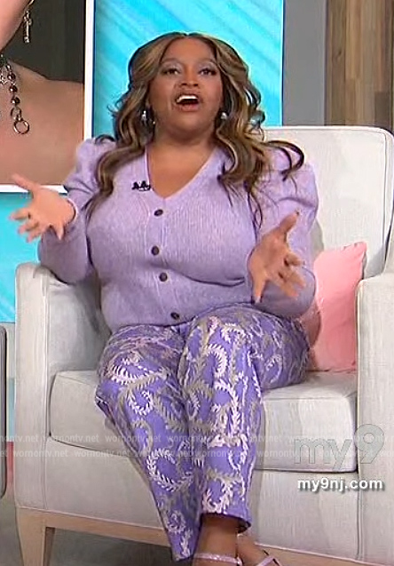 Sherri's purple metallic pants on Sherri