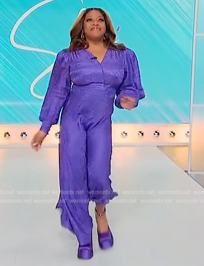 Sherri’s purple satin wrap dress on Sherri