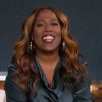 Sheryl’s satin cowl neck blouse on The Talk