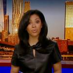 Shirleen Allicot’s black leather top on Good Morning America