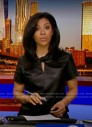 Shirleen Allicot's black leather top on Good Morning America