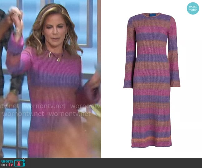 Simon Miller Axon Stripe Long Sleeve Sweater Dress worn by Natalie Morales on The Talk