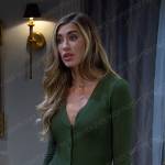 Sloan’s green ribbed v-neck dress on Days of our Lives