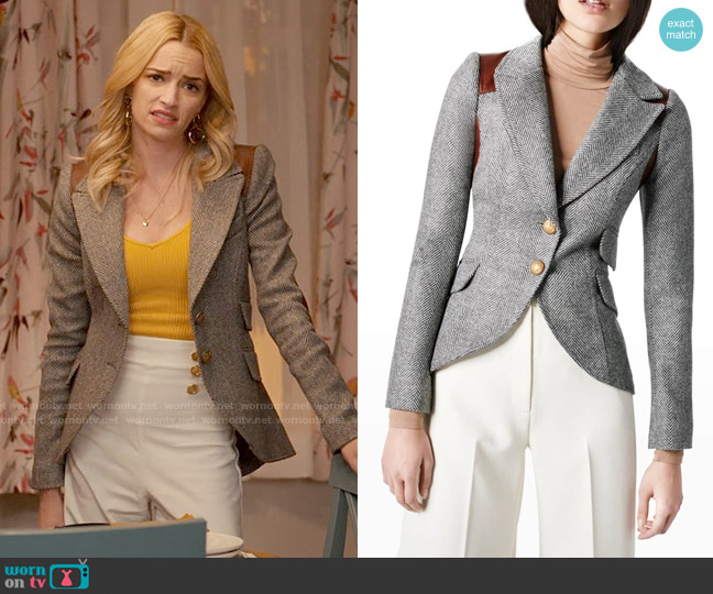 Smythe Rifle Patch Equestrian Blazer worn by Georgia Miller (Brianne Howey) on Ginny & Georgia