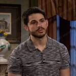 Sonny’s grey space dye polo shirt on Days of our Lives