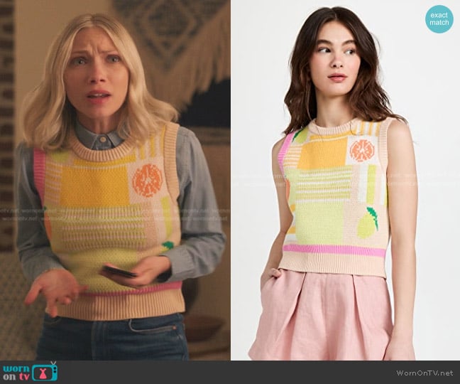 Staud Gathering Vest worn by Kate Keller (Tavi Gevinson) on Gossip Girl