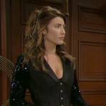 Steffy’s black corset blazer with sequins on The Bold and the Beautiful